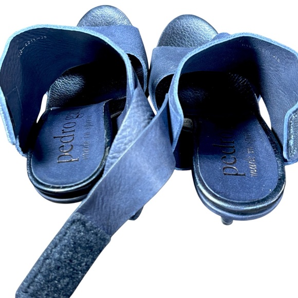 Pedro Garcia Yimina Blue Suede Cutout Slingback High Heel Sandals 38 - Picture 11 of 15